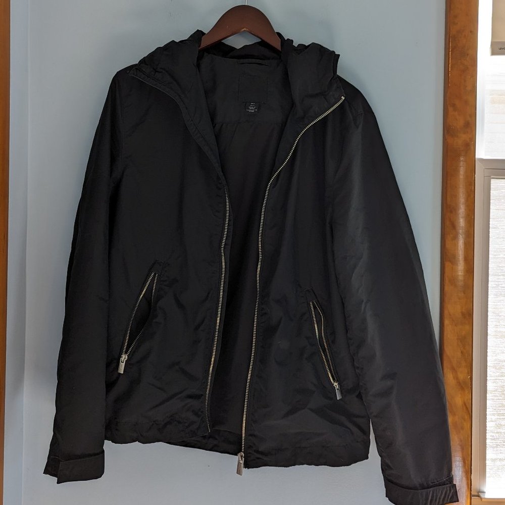 H&M Lightweight Bomber Jacket Hooded Black Size S